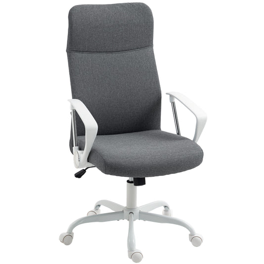 Photo of HOMCOM Fabric High Back Office Chair - Grey in Grey colour on a white background