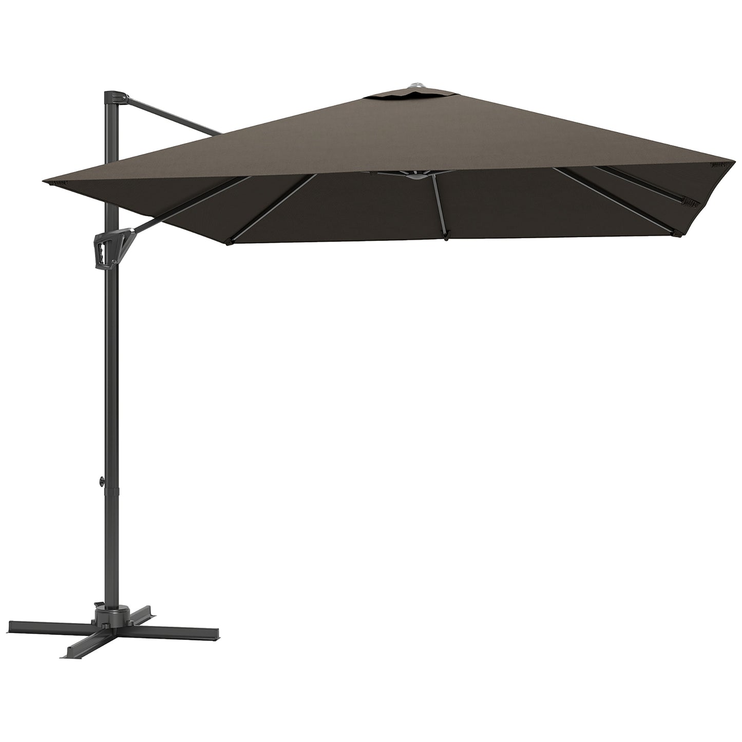 Photo of Outsunny Patio Offset Parasol Umbrella - Tan in Tan colour on a white background