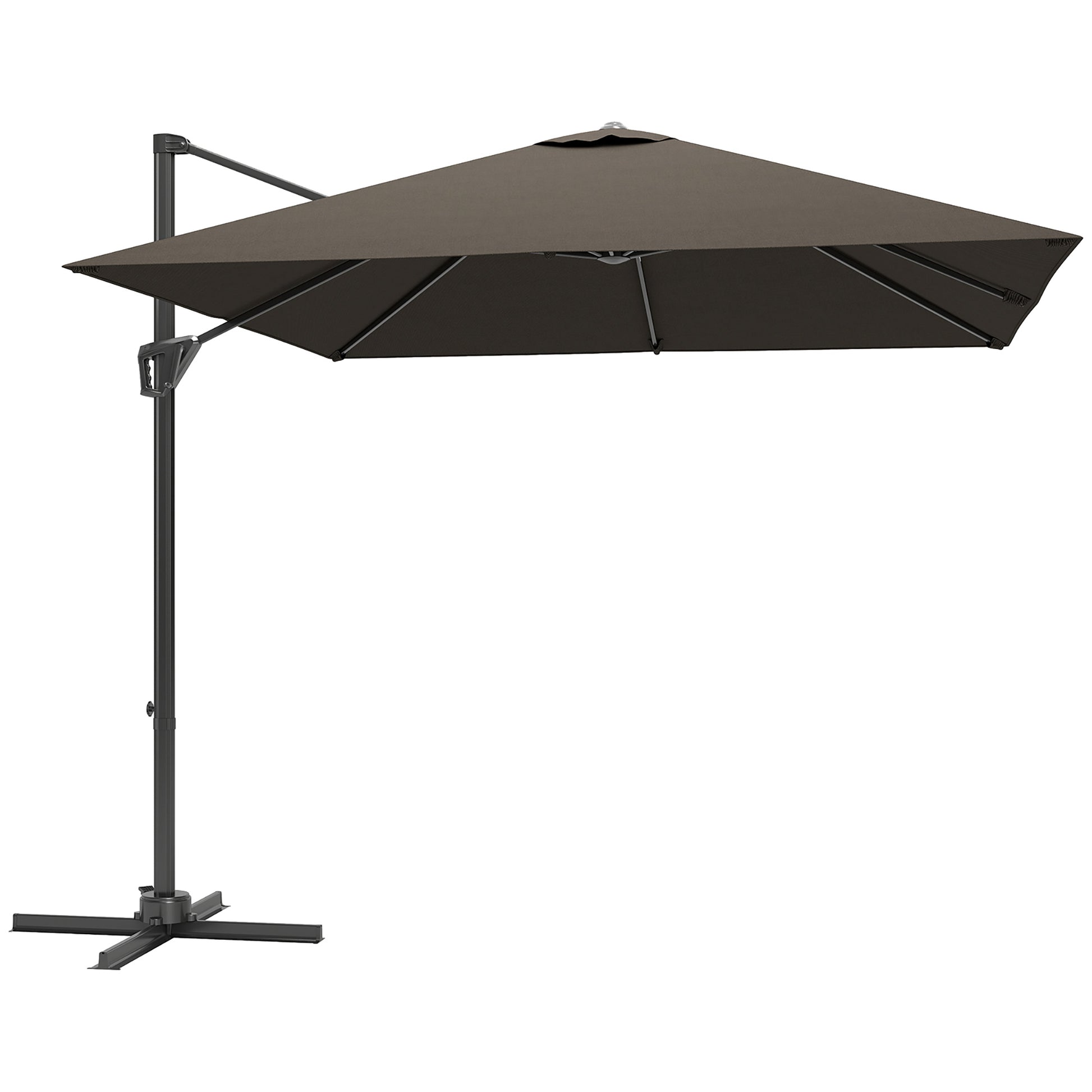 Photo of Outsunny Patio Offset Parasol Umbrella - Tan in Tan colour on a white background