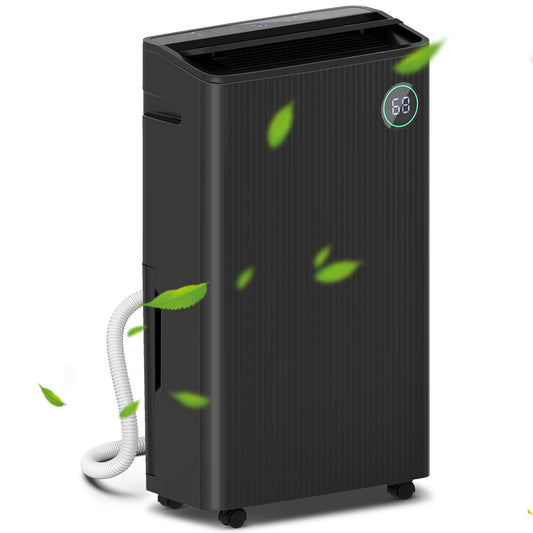 Photo of HOMCOM 5500mL Portable Dehumidifier with Air Purifier, UVC, Ioniser, 24H Timer, 5 Modes, 16L/Day, for Home Laundry, Black in Black colour on a white background