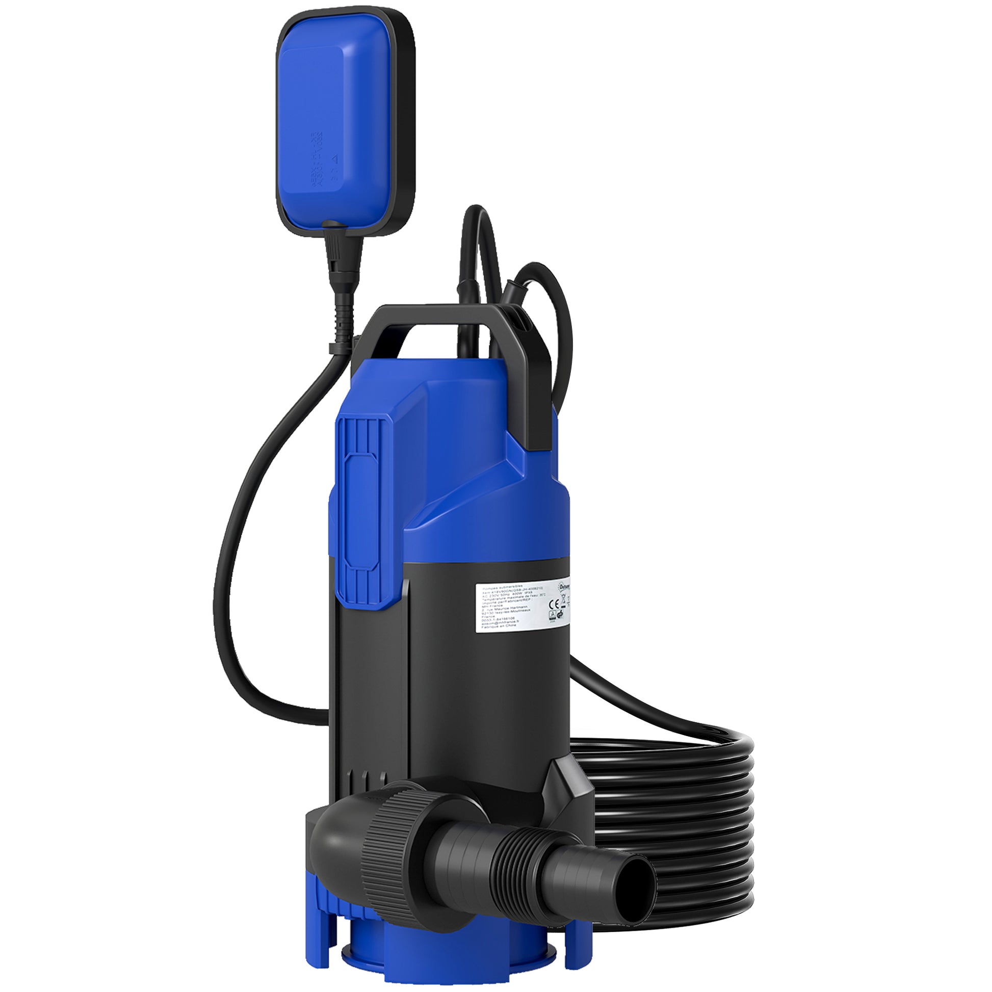 Photo of Outsunny 750W Submersible Water Pump for Dirty/Clean Water, 20000L/H Electric Sump Pump with Float Switch, Drain Water from Garden Pond, Hot Tub, Ditches, Portable and Lightweight in Lightweight colour on a white background