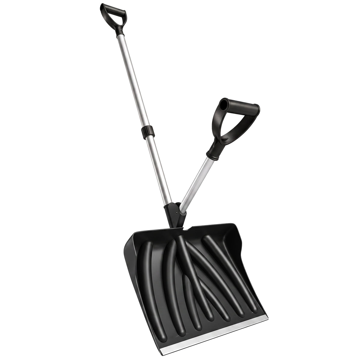 Photo of Outsunny Heavy-Duty Snow Shovel with Assist Handle, Portable Snow Pusher with 45cm Wide Blade, Detachable Aluminium Handle in Handle colour on a white background