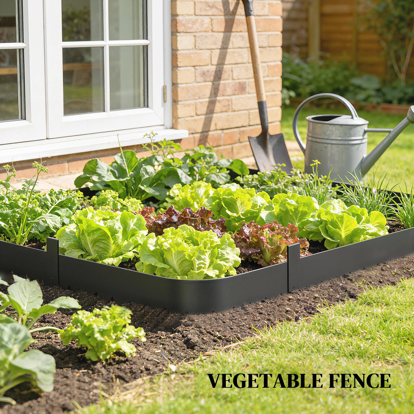 Outsunny 5pcs Garden Fence, Metal Picket Fence Panels, 102x15cm, Black