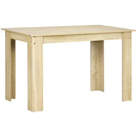 Photo of HOMCOM Dining Table for 4-6 People, Kitchen Table with Wood Effect for Dining Room, Oak in Oak colour on a white background
