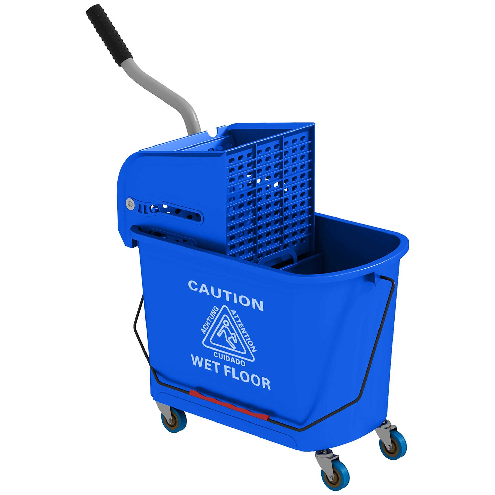 Photo of HOMCOM 20L Compact Mop Bucket on Wheels, with Water Separation Panel - Blue in Blue colour on a white background