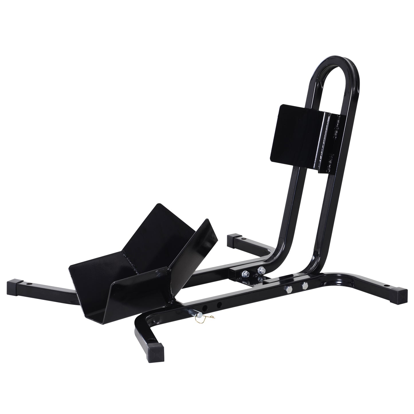 Photo of HOMCOM Metal Motorcycle Motorbike Wheel Chock Locking Stand System 17", 19", 21"/43, 48, 51 cm Front Wheels Steel Adjustable Fixing Tyre Holder Support in Support colour on a white background