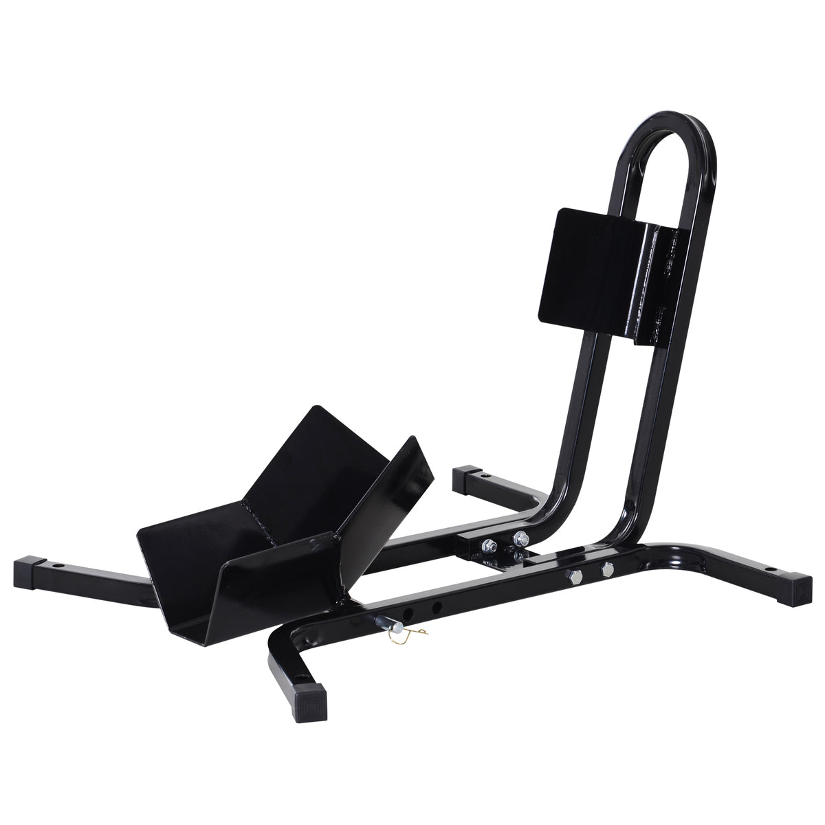 Photo of HOMCOM Metal Motorcycle Motorbike Wheel Chock Locking Stand System 17", 19", 21"/43, 48, 51 cm Front Wheels Steel Adjustable Fixing Tyre Holder Support in Support colour on a white background