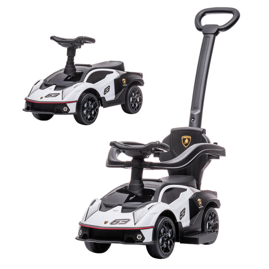 Photo of AIYAPLAY Lamborghini Essenza SCV1 Licensed 2 in 1 Kids Ride on Push Car Toddler Push Along Car with Parent Handle Foot To Floor Slider with Horn Steering Wheel NO POWER for 1 - 3 Years, White in White colour on a white background