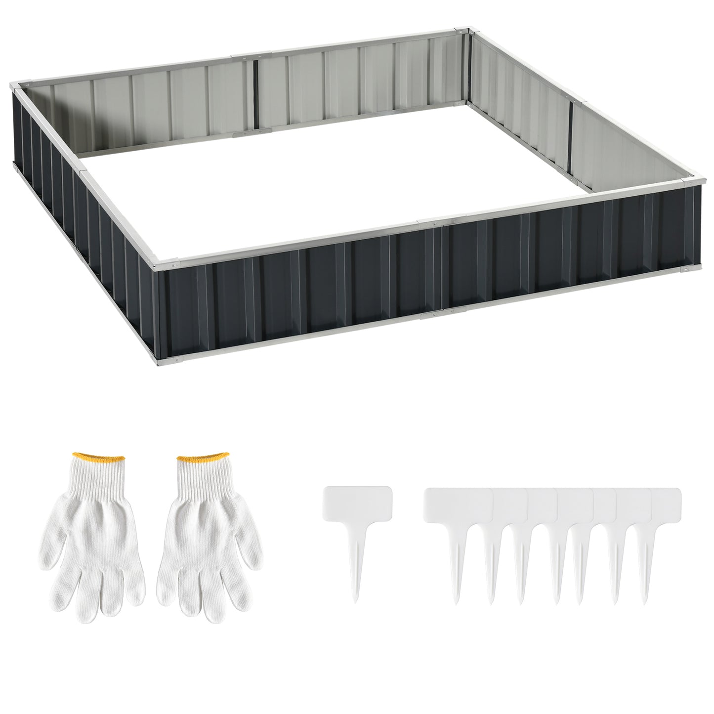 Photo of Outsunny 645L Metal Raised Garden Bed, DIY Large Steel Planter Box, No Bottom w/ A Pairs of Glove for Backyard, Patio to Grow Vegetables, Herbs, and Flowers, 258cmx90cm in 258cmx90cm colour on a white background