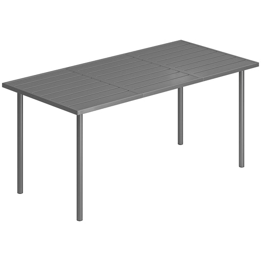 Photo of Outsunny Garden Dining Table for 6 Person, 165 x 80 cm Rectangular Outdoor Dining Table with Slatted Top in Top colour on a white background