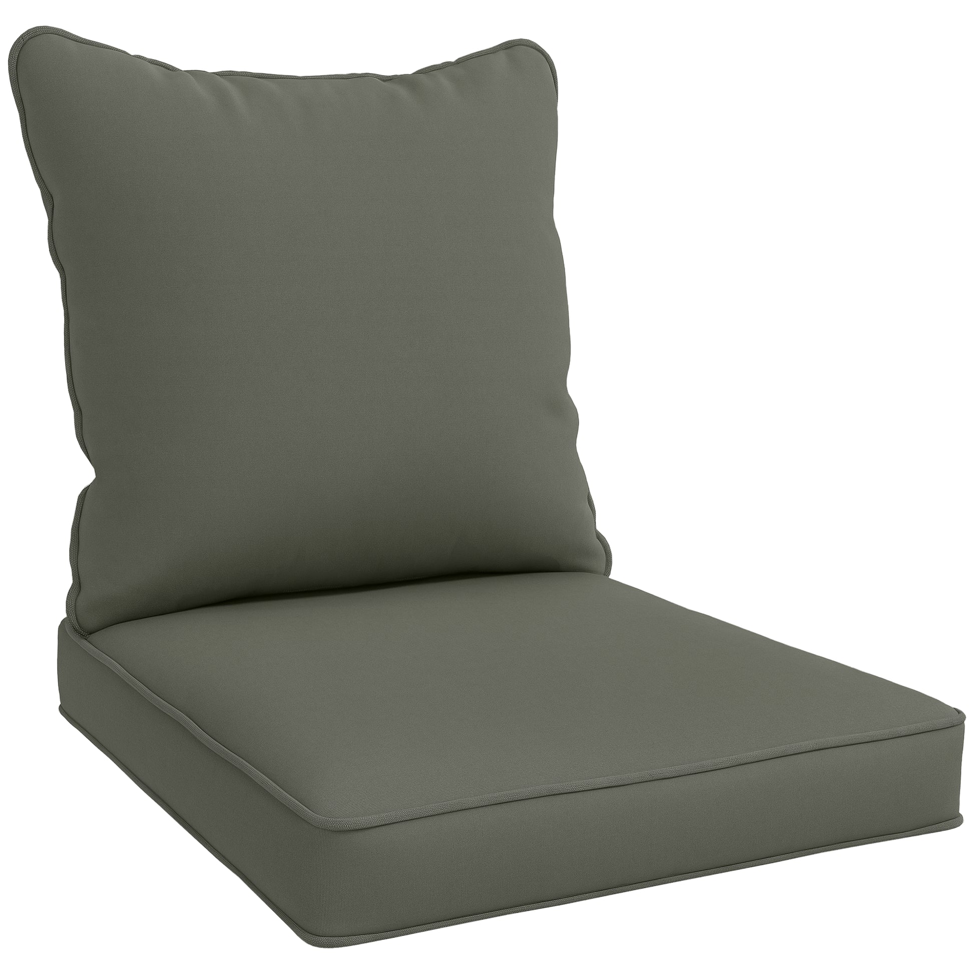 Photo of Outsunny Seat and Back Padded Cushion Set, CUSHION ONLY - Charcoal Grey in Grey colour on a white background