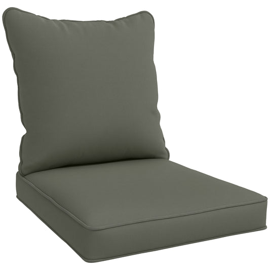 Photo of Outsunny Seat and Back Padded Cushion Set, CUSHION ONLY - Charcoal Grey in Grey colour on a white background