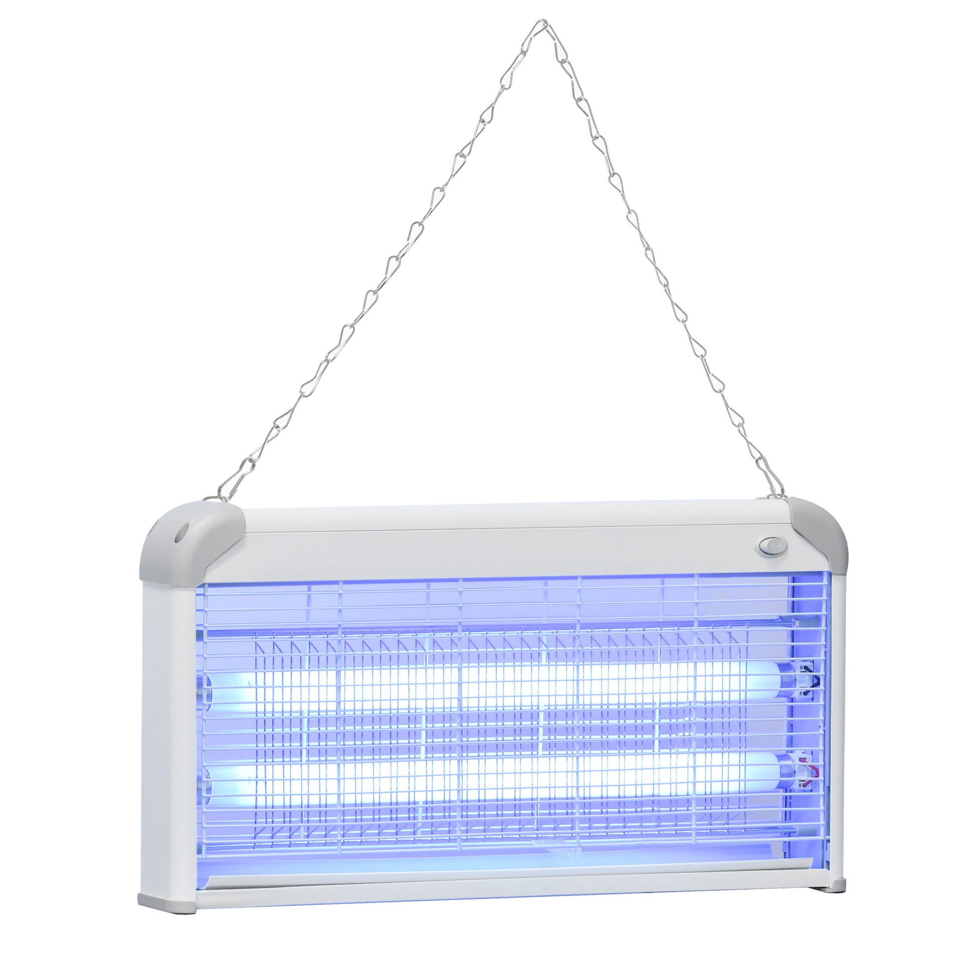 Photo of Outsunny Wall Hanging Bug Zapper, 30W Electric Fly Zapper Mosquito Killer, 60㎡ Coverage Insect Killer, Indoor Outdoor Use, Grey in Grey colour on a white background