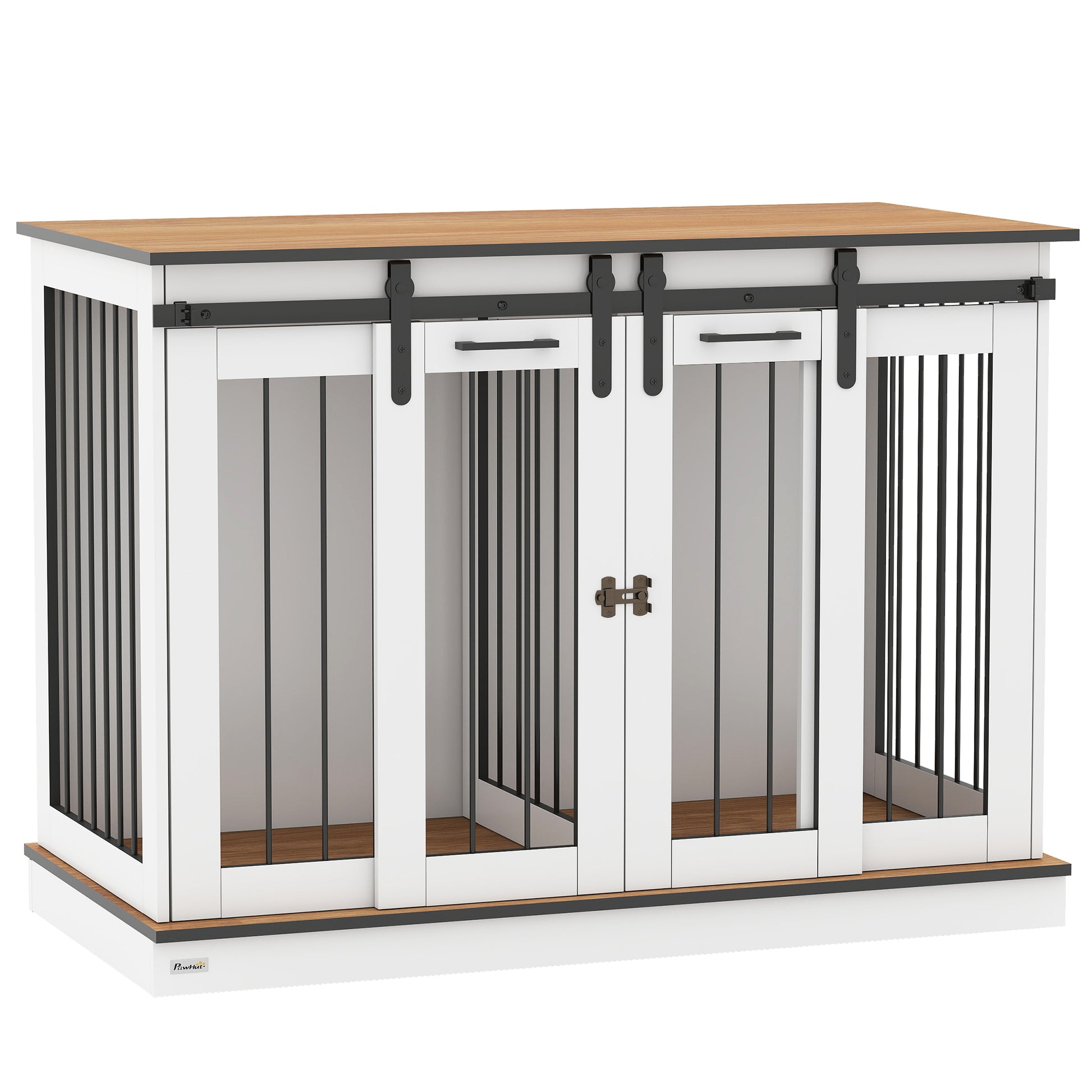 Photo of PawHut Dog Crate Furniture for Large Dogs, Double Dog Cage for Small Dogs in Dogs colour on a white background