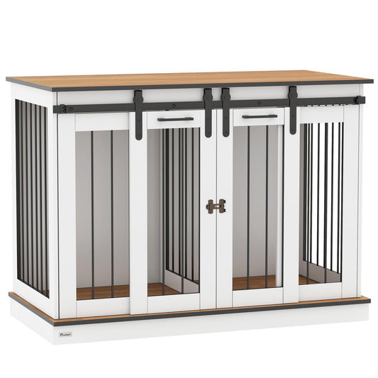 Photo of PawHut Dog Crate Furniture for Large Dogs, Double Dog Cage for Small Dogs in Dogs colour on a white background