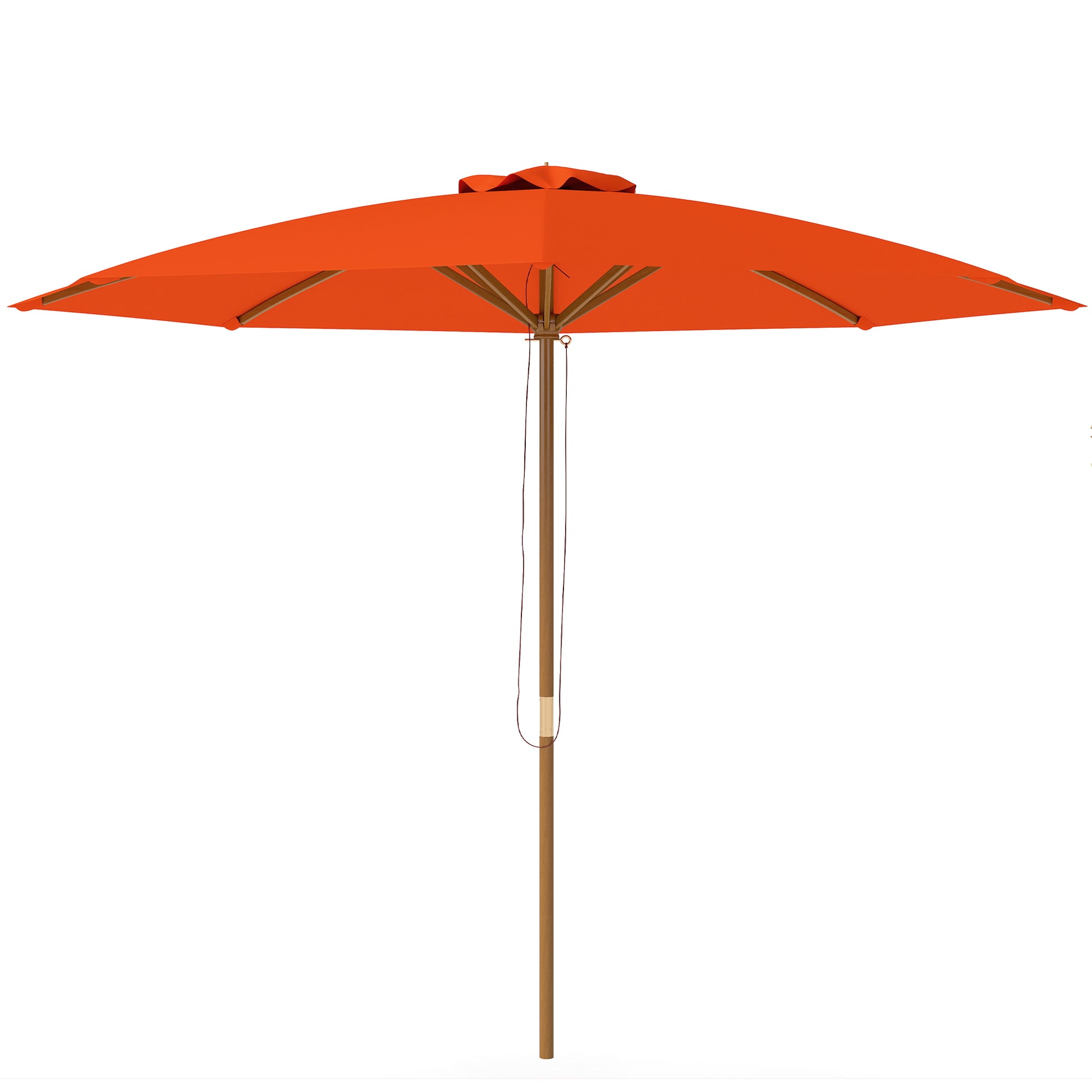 Photo of Outsunny 3m Wood Pole Parasol Umbrella - Orange in Orange colour on a white background