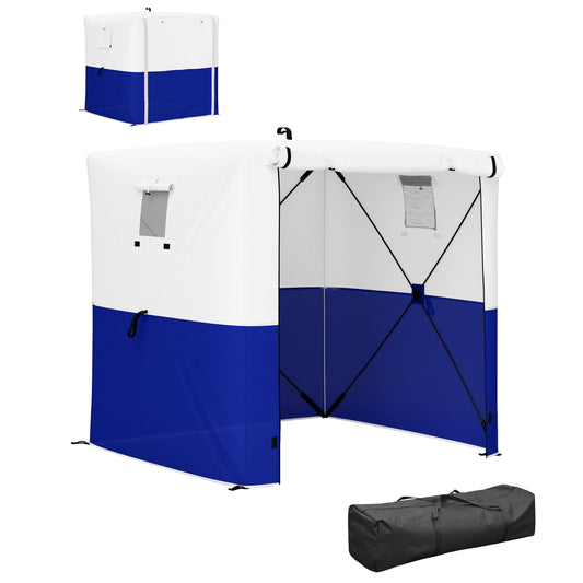 Photo of Outsunny 2 x 2m Pop-Up Gazebo, with Accessories - Dark Blue in Blue colour on a white background
