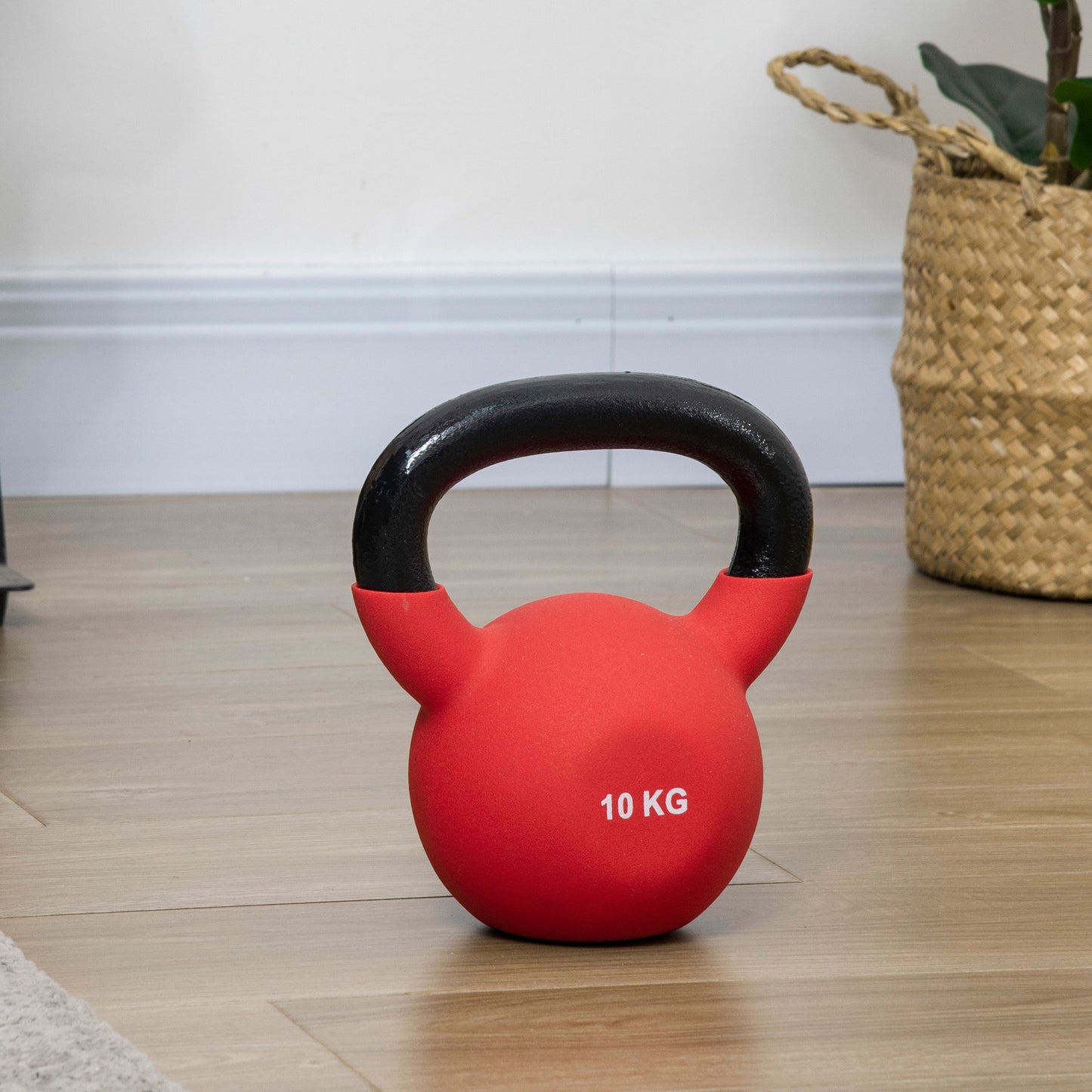 HOMCOM Kettlebell, 10kg Kettle Bell with Non-Slip Handle for Home Gym Weight Lifting and Strength Training, Red