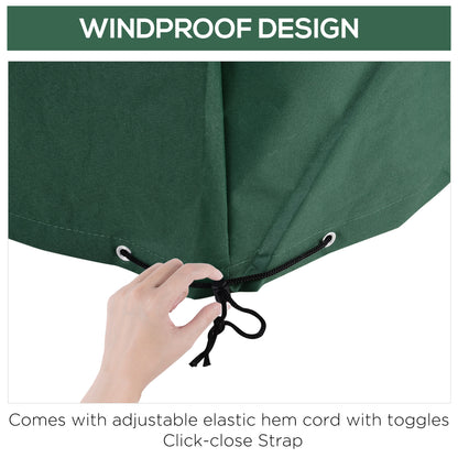 Outsunny cover hem with adjustable elastic cord, toggles, and click-close strap