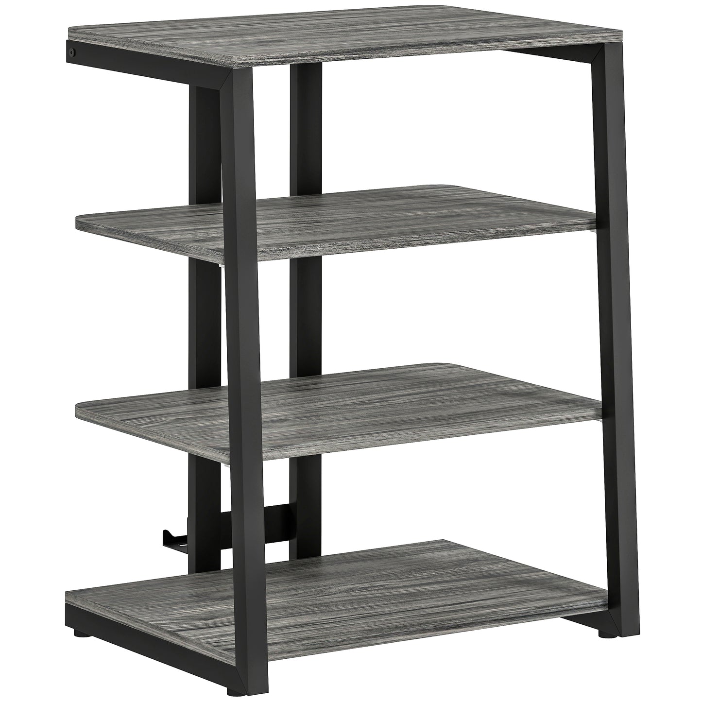 Photo of HOMCOM HiFi Stand, with Four Storage Shelves - Dark Grey in Grey colour on a white background