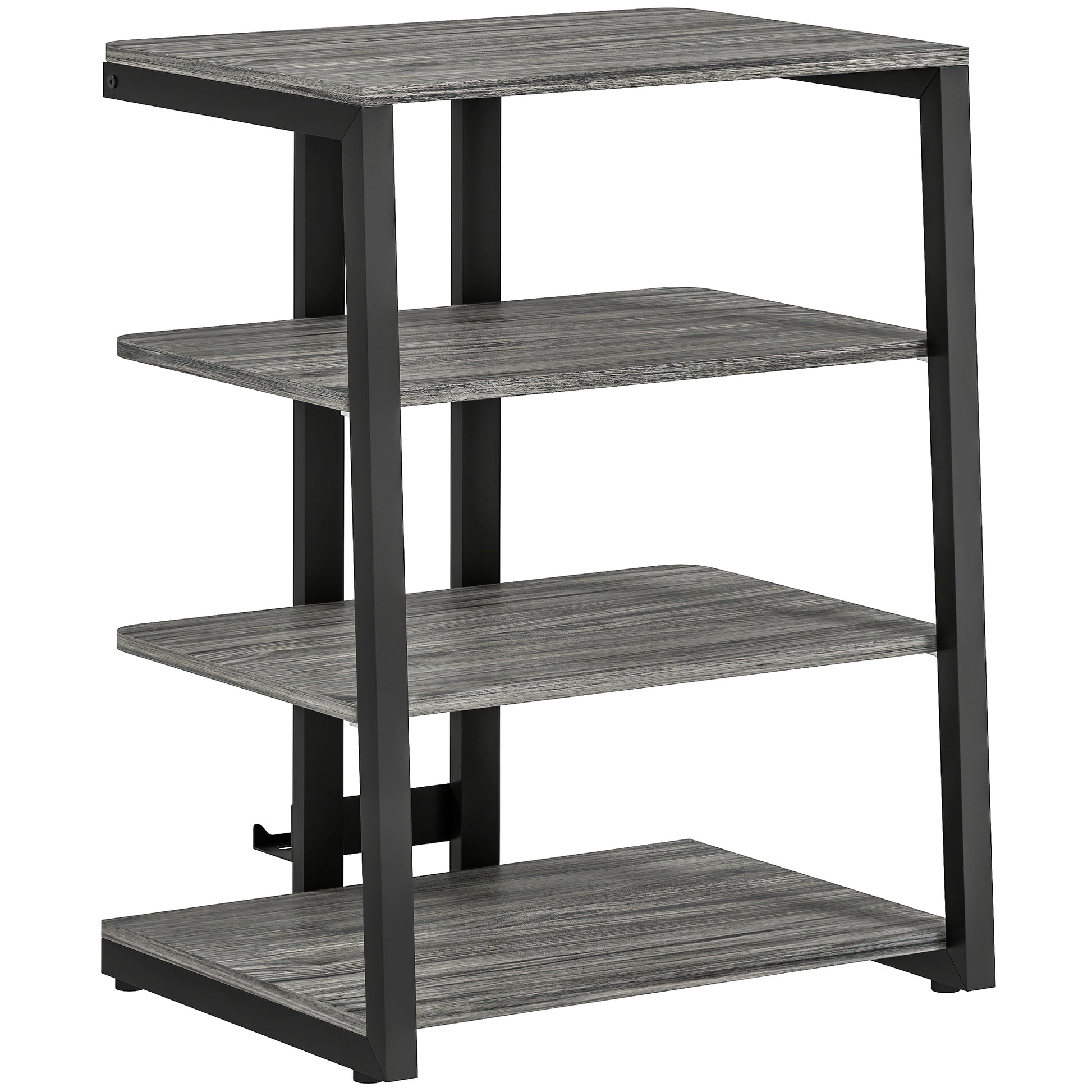 Photo of HOMCOM HiFi Stand, with Four Storage Shelves - Dark Grey in Grey colour on a white background