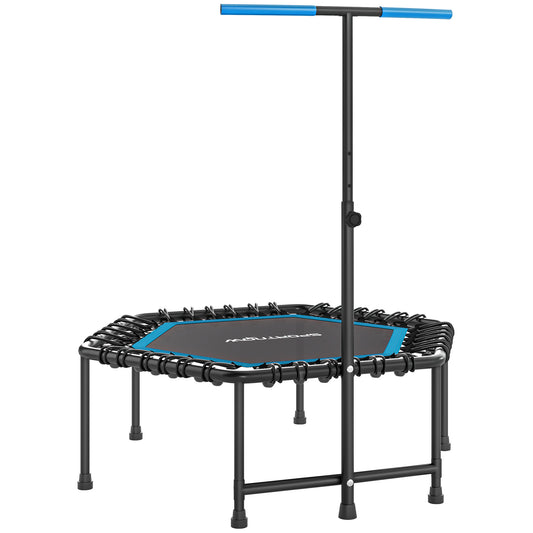Photo of SPORTNOW 45" Rebounder Trampoline for Adults, Quiet Bungee Rebounder with LED Lights and Adjustable Handle, Blue in Blue colour on a white background