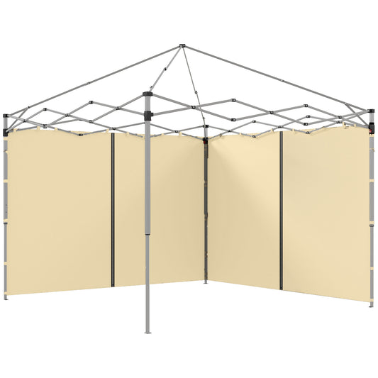 Photo of Outsunny Set of Two 3 x 3(m) Replacement Zipped Gazebo Walls - Beige in Beige colour on a white background