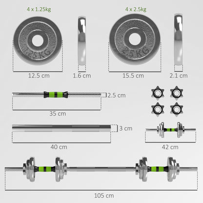 SPORTNOW weight set dimensions, including silver plates, bars, and star-shaped collars