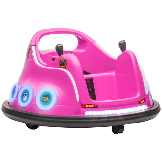 Photo of AIYAPLAY Angry Bird Licensed Waltzer Car, 12V Kids Bumper Car w/ Joysticks, Remote, Music LED Lights, Pink in Pink colour on a white background
