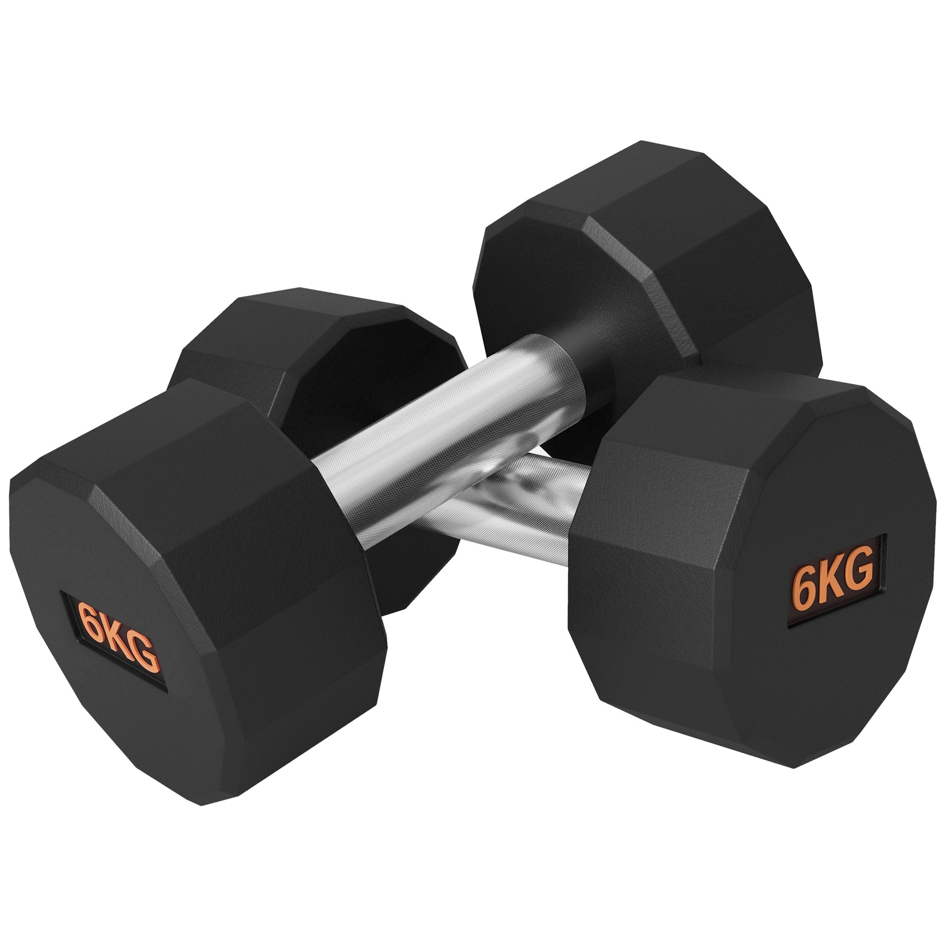 Photo of SPORTNOW Dumbbells Weights Set with 12-Sided Shape and Non-Slip Grip for Men Women Home Gym Workout, 2 x 6kg in 6kg colour on a white background