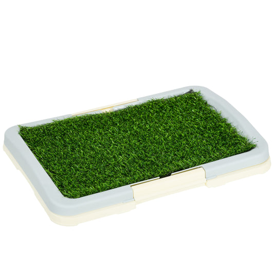 Photo of PawHut Puppy Training Pad, Indoor Portable Puppy Pad, with Artificial Grass, Grid, Panel, Tray, 46.5 x 34cm in 34cm colour on a white background