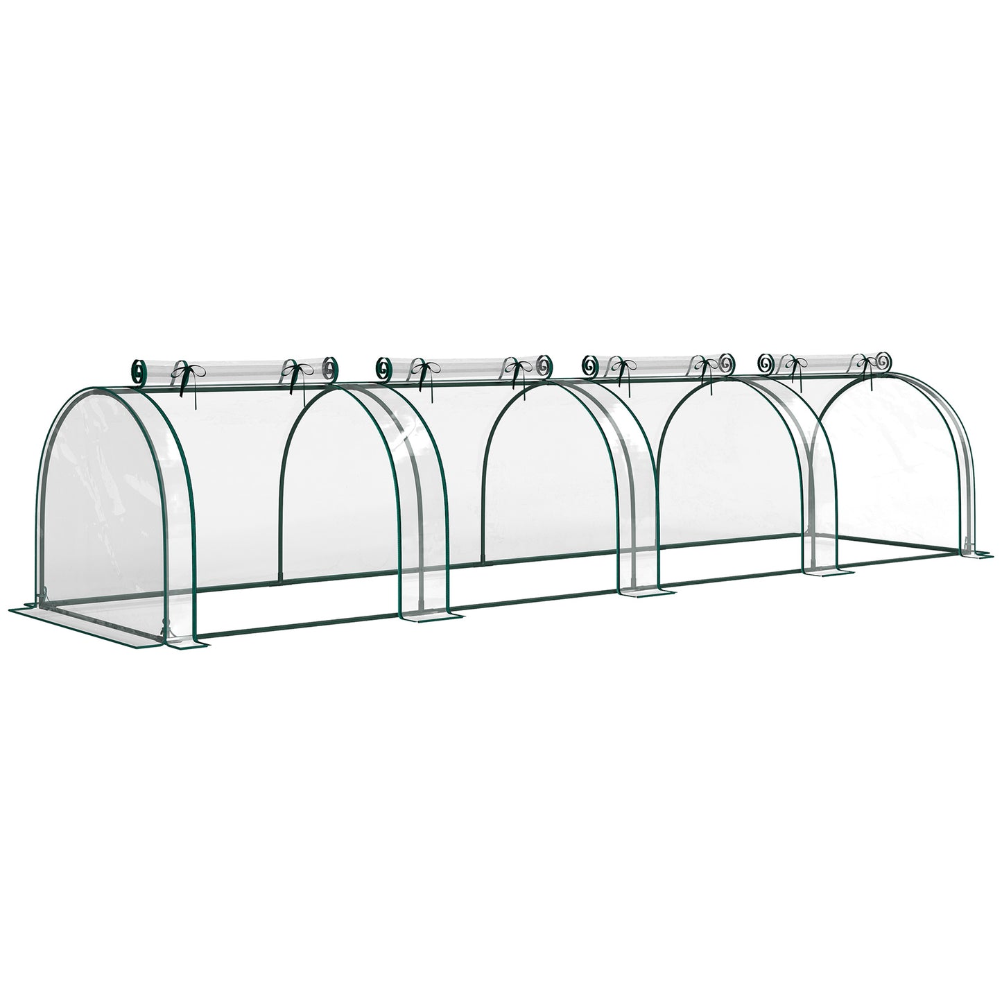 Photo of Outsunny 395  x 100 cm Low Tunnel Greenhouse - Clear in Clear colour on a white background