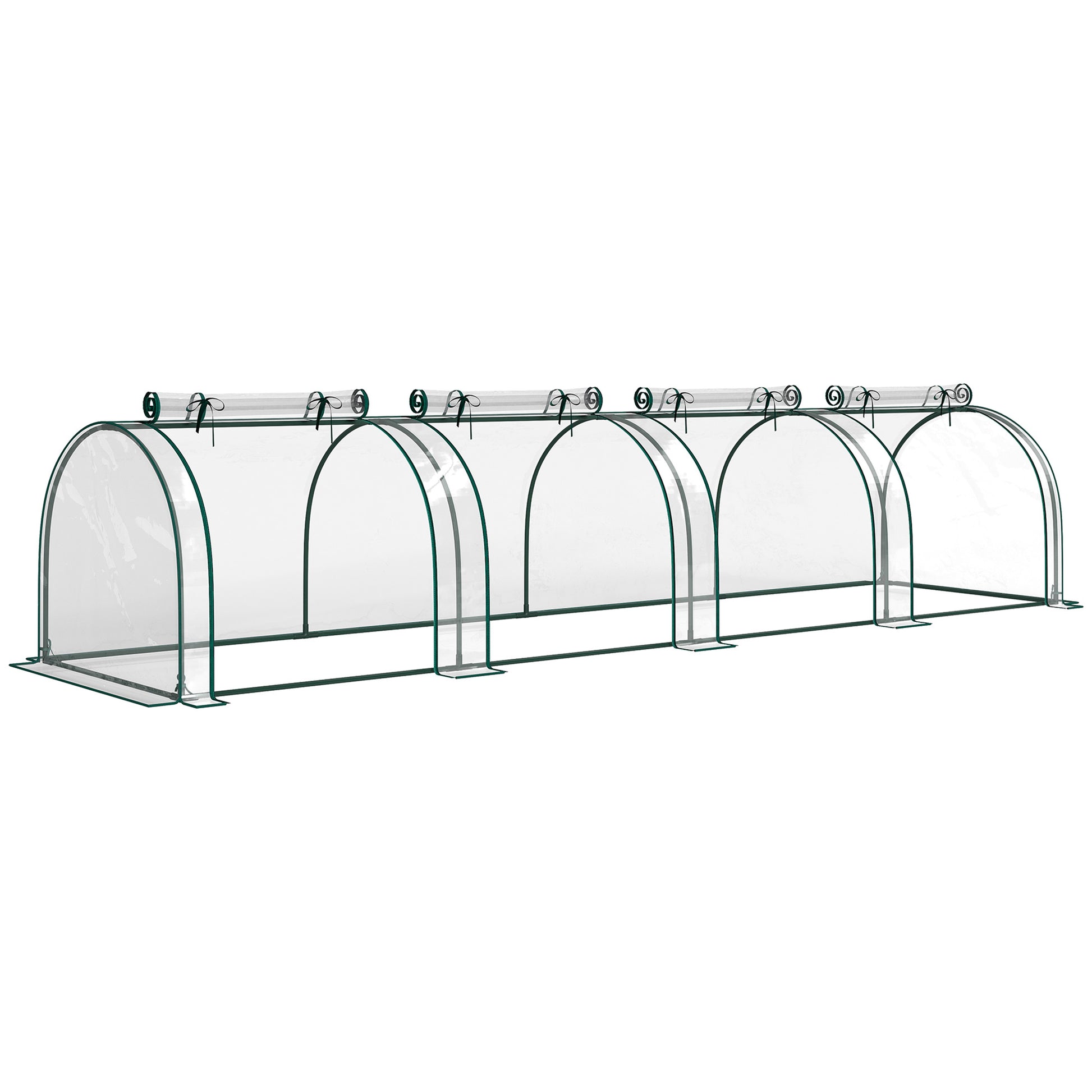 Photo of Outsunny 395  x 100 cm Low Tunnel Greenhouse - Clear in Clear colour on a white background