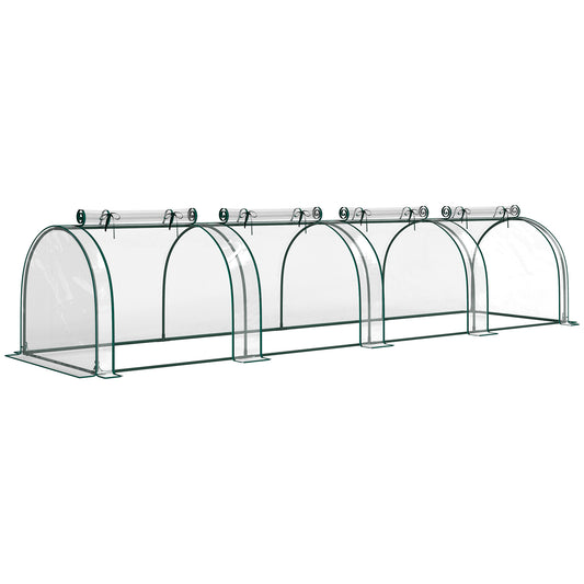Photo of Outsunny 395  x 100 cm Low Tunnel Greenhouse - Clear in Clear colour on a white background