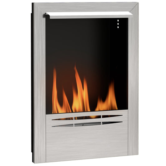 Photo of HOMCOM Stainless Steel Bioethanol Fire - Silver Tone in Tone colour on a white background