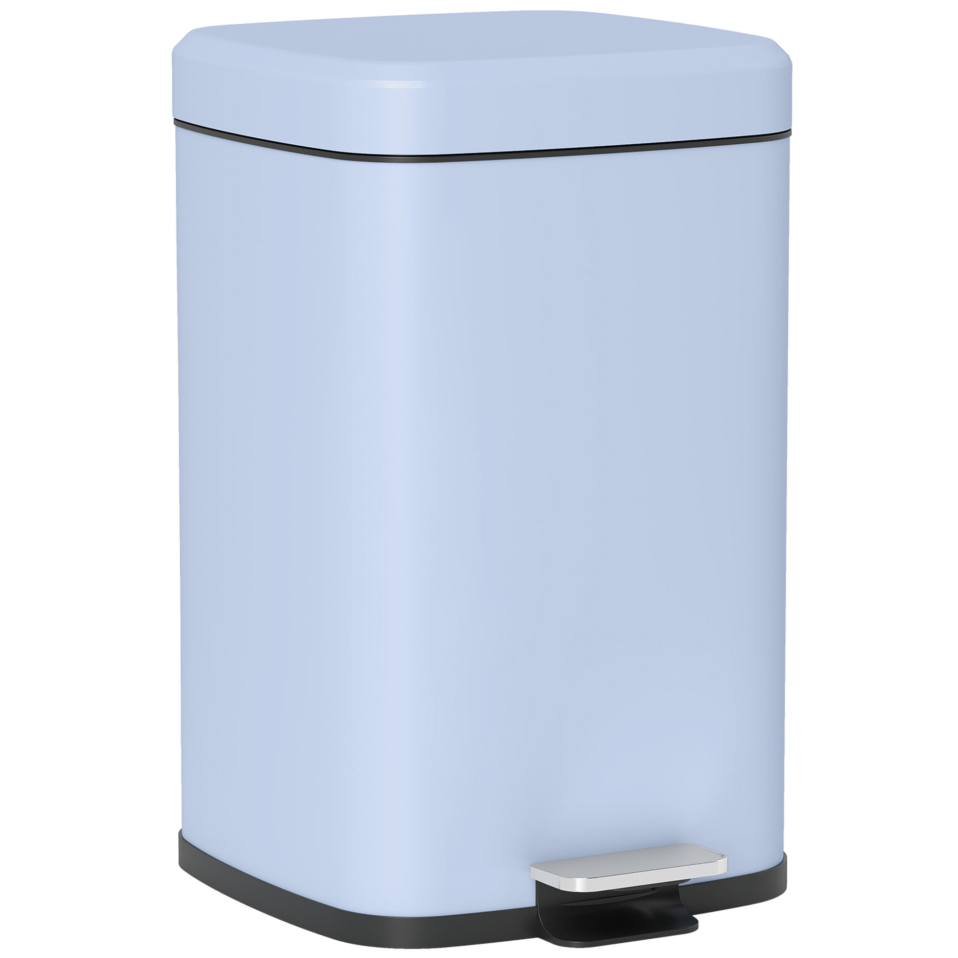 Photo of HOMCOM 20L Modern Boxy Metal Home Kitchen Bin - Light Blue in Blue colour on a white background