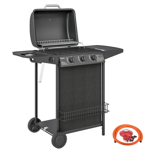 Photo of Outsunny Four Burner Gas Grill BBQ - Black in Black colour on a white background