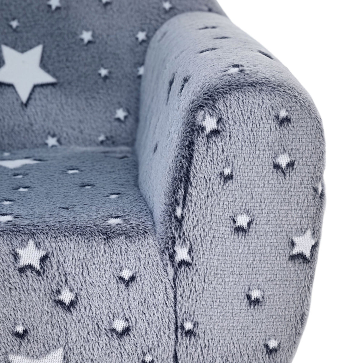 AIYAPLAY Kids Armchair, Glow in the Dark Chair with Star Design for Bedroom, Playroom, Kids Room, Grey