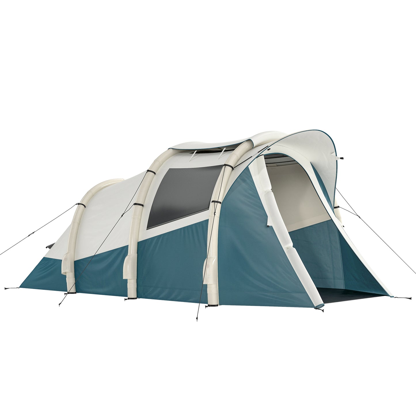 Photo of Outsunny Inflatable Camping Tent w/ Air Pump, Easy Setup 2-3 Person Blow Up Tent, Green in Green colour on a white background