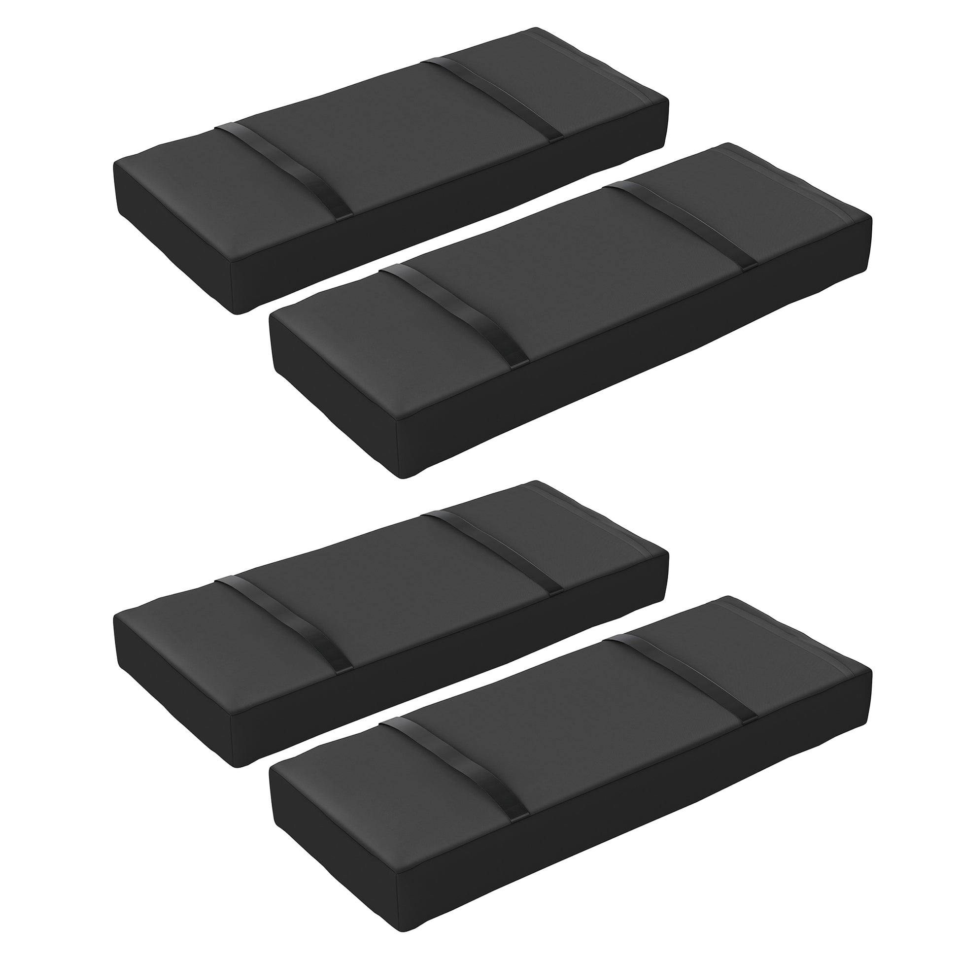 Photo of Outsunny Parasol Weights Set of 4, Parasol Base Weights Bags, 25kg Fillable Sandbag Weights with Handles, Cantilever Umbrella Base Weights, Black in Black colour on a white background