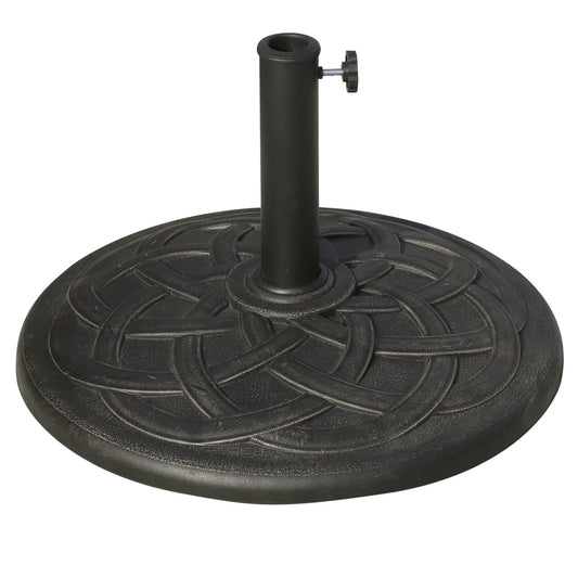 Photo of Outsunny 19KG Resin Umbrella Base Garden Parasol Base Stand Round Sun Shade Holder Suitable For Pole Between Φ38mm to Φ48mm in Φ48mm colour on a white background