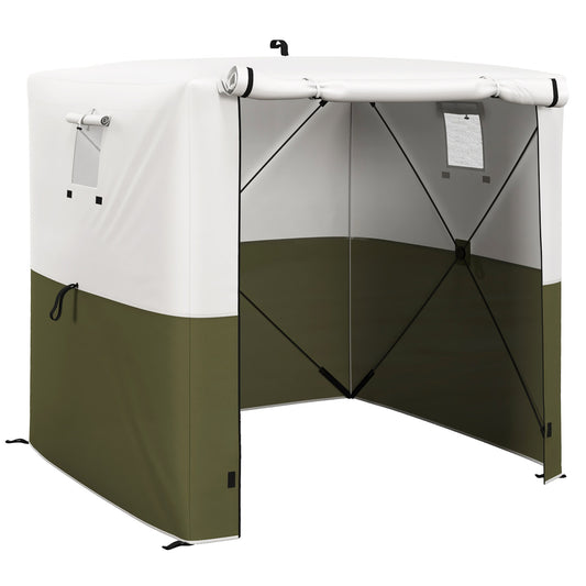 Photo of Outsunny 2 x 2m Pop-Up Gazebo, with Accessories - Green in Green colour on a white background