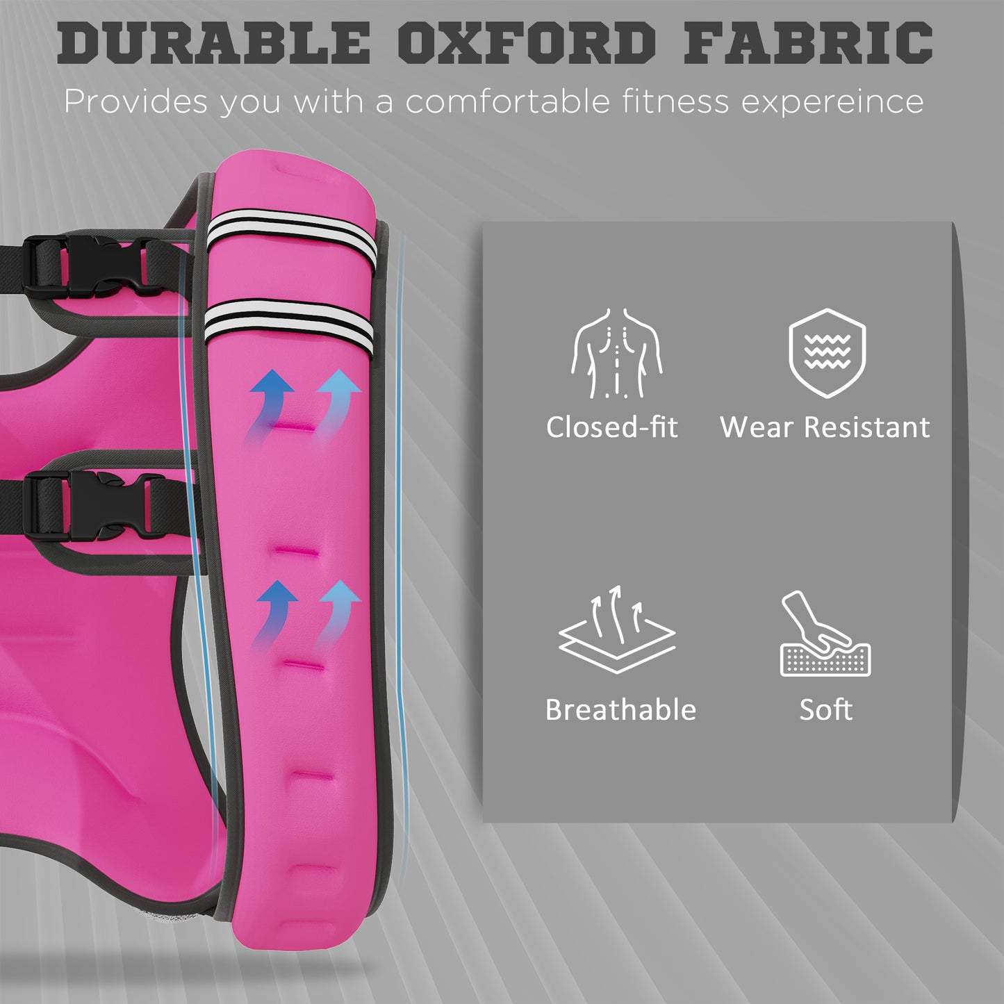 HOMCOM 8KG Weighted Vest, Running Weight Vest with Adjustable Strap, Convenient Pocket and Reflective Strips for Men and Women