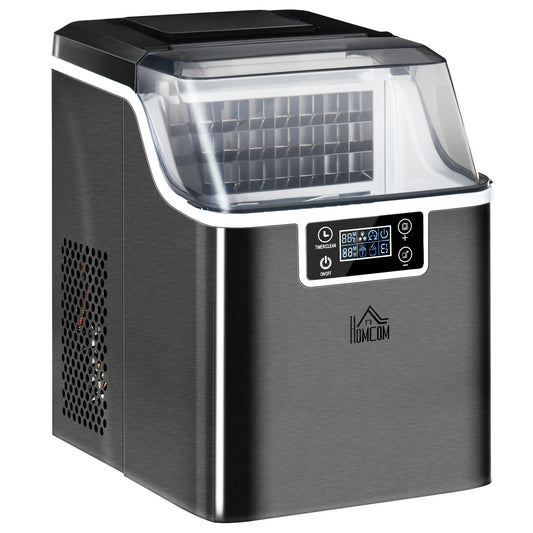 Photo of HOMCOM 3.2L Compact Ice Machine, with LCD Screen and Accessories - Black in Black colour on a white background