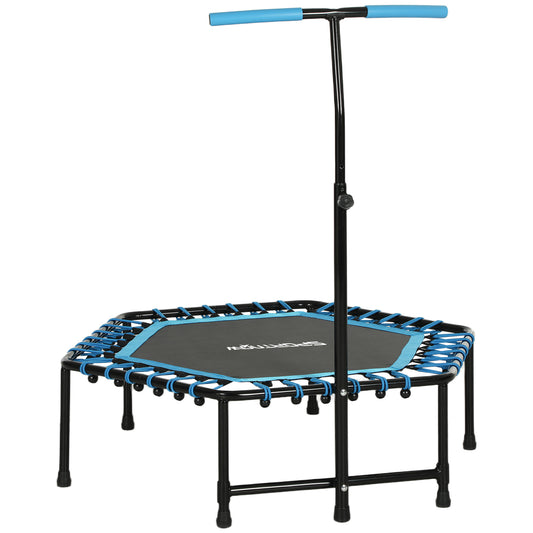Photo of SPORTNOW 45" Rebounder Trampoline for Adults, Quiet Bungee Rebounder with LED Lights and Adjustable Handle, Blue in Blue colour on a white background