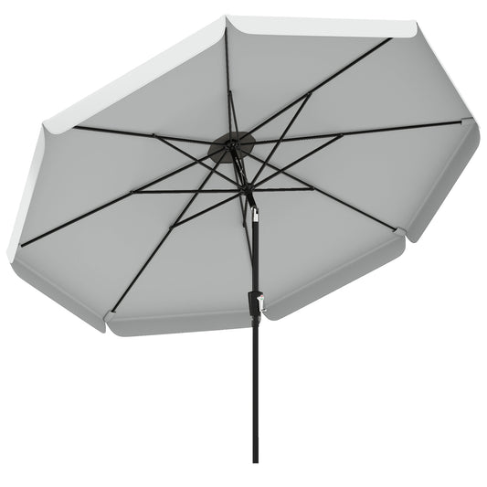 Photo of Outsunny 3 m Garden Parasol with Tilt Mechanism & Crank Handle, UPF 30+ Patio Umbrella Outdoor Table Umbrella, Light Grey in Grey colour on a white background
