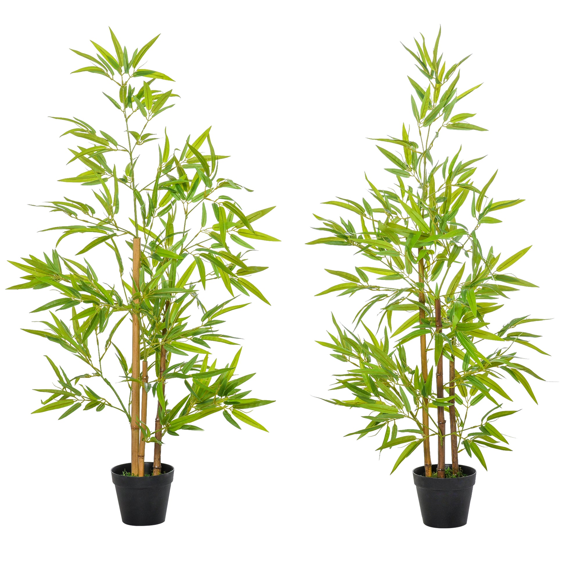 Photo of Outsunny Artificial Ficus Tree, with Weighted Plant Pot - Green in Green colour on a white background