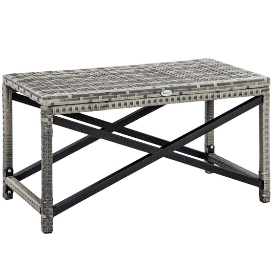 Photo of Outsunny Outdoor Coffee Table Side Table with X-Shape Frame for Patio, Balcony, Mixed Grey in Grey colour on a white background