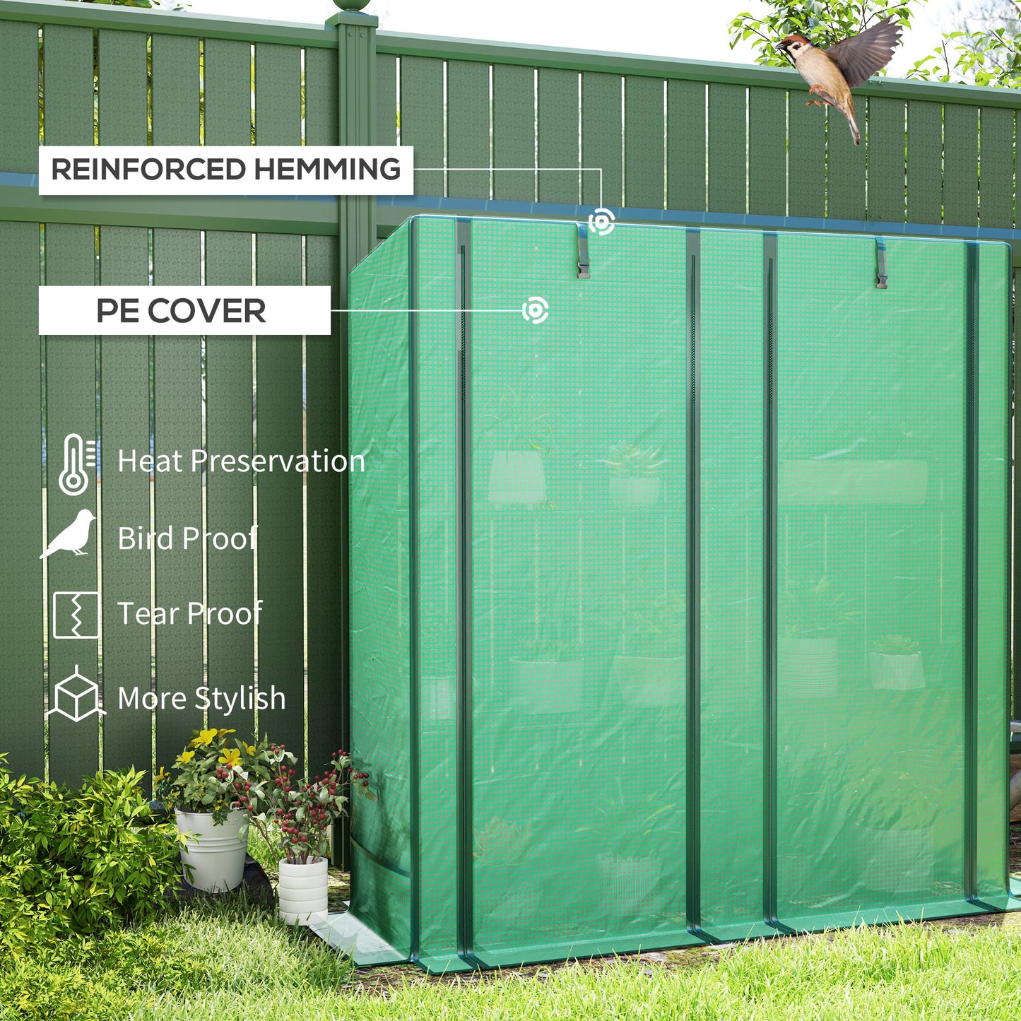 Outsunny Three-Tier Mini Greenhouse - Green