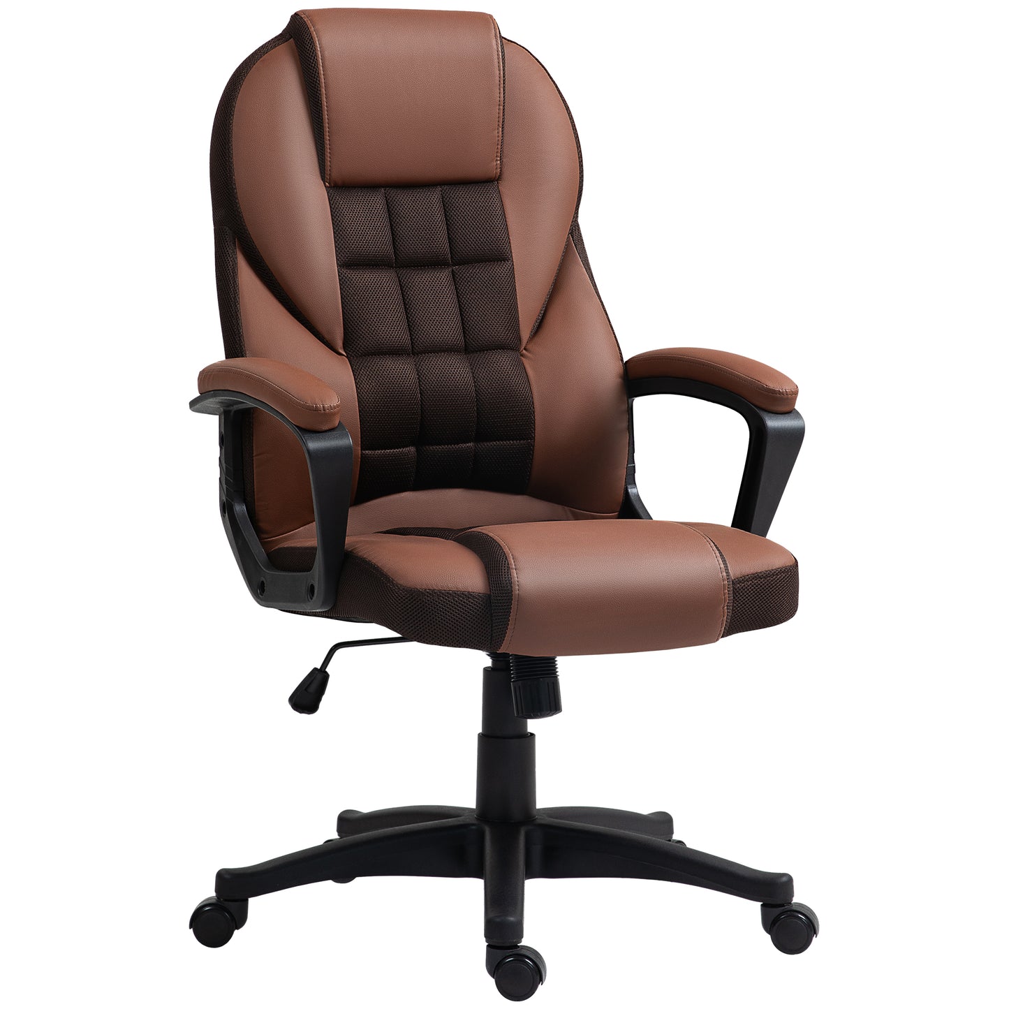 Photo of HOMCOM Faux Leather Office Chair - Brown in Brown colour on a white background